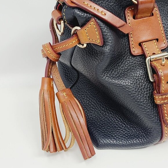 Dooney & Bourke | Large Vintage Black Pebble Grain Flortentine Satchel Bag - Picture 7 of 15